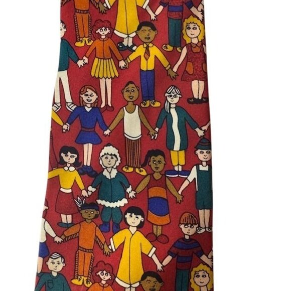 Save The Children "Children Of The World" Red Silk Tie - Picture 2 of 7